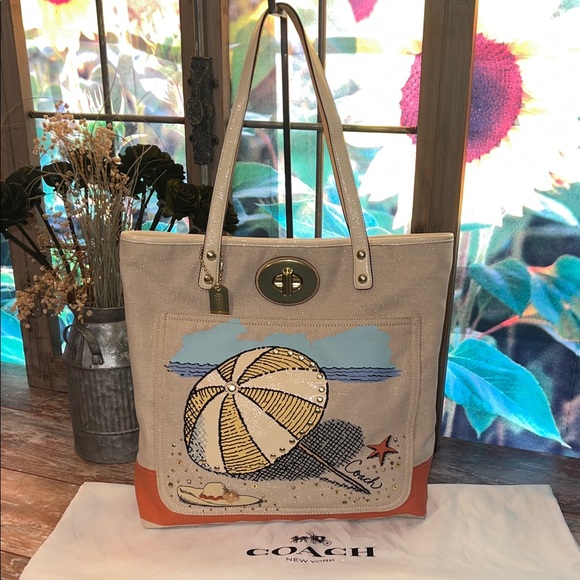 Coach Handbags - Coach Pierre Le Tan Beach Canvas Tote